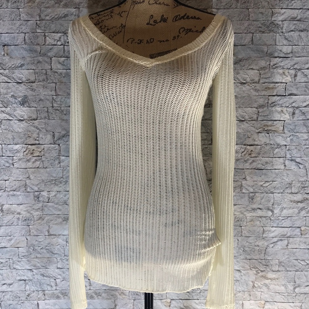 FREE PEOPLE | Textured Blouse | Cream | Medium - Picture 1 of 7